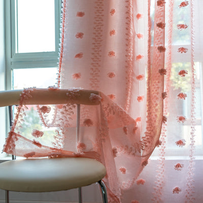 Cortinas Bohemias Texturizadas con Bordado Floral - Image 11
