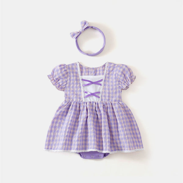 Vestido de Verano Princesa Bebé a Cuadros