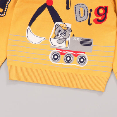 Suéter Infantil de Algodón con Diseño de Oso Excavador - Manga Larga para Niños - Image 13