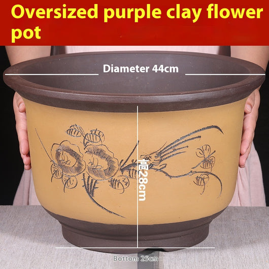 Maceta de Cerámica Púrpura Extragrande para Plantas de Interior - Image 4