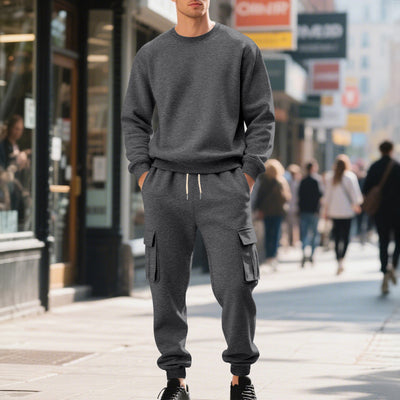 Conjunto Deportivo Hombre Sudadera y Pantalón Oversize Cuello Redondo - Image 7