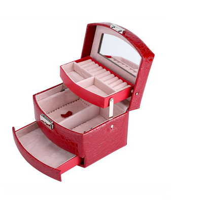 Organizador de Joyería y Maquillaje de 3 Niveles en Cuero - Estuche de Almacenamiento Premium - Image 6