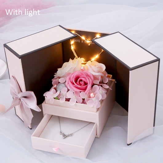 Lámpara Rosa en Caja de Regalo - Ideal para Navidad y San Valentín