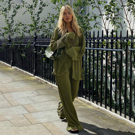 Pantalones Plisados Sueltos Estilo Retro Europeo Americano para Mujer - Image 10