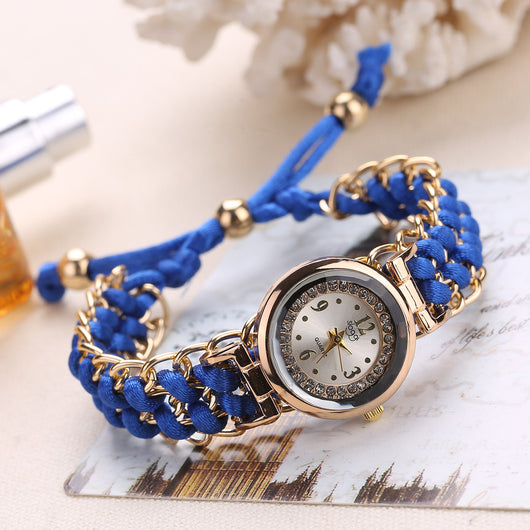 Reloj de Moda Casual para Mujer con Cadena de Cuerda Tejida y Movimiento de Cuarzo - Image 9