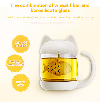 Infusor de Té con Diseño de Gato - Colador para Taza y Tetera - Image 3