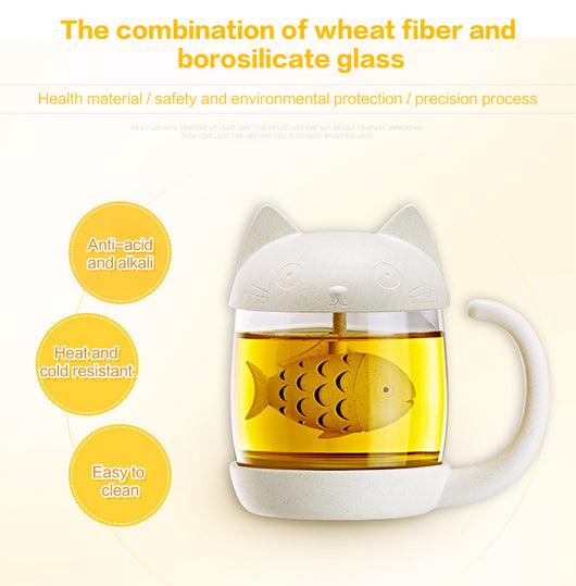 Infusor de Té con Diseño de Gato - Colador para Taza y Tetera - Image 3