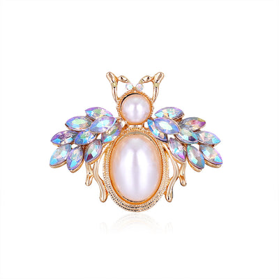 Broche Abeja de Aleación con Diamantes y Perlas - Image 6