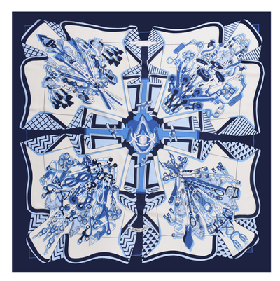 Pañuelo de Seda Twill Estampado Flores y Aves Jungle 130cm Protección Solar - Image 51