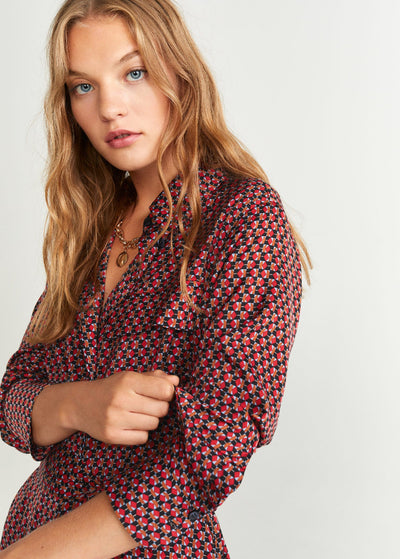Vestido Largo Estilo Camisa de Manga Larga - Image 3