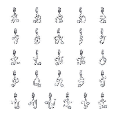 Pulsera de Plata 925 con Dijes de Letras - Joyería Coreana Personalizable