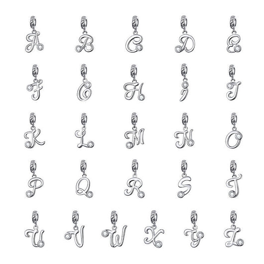 Pulsera de Plata 925 con Dijes de Letras - Joyería Coreana Personalizable