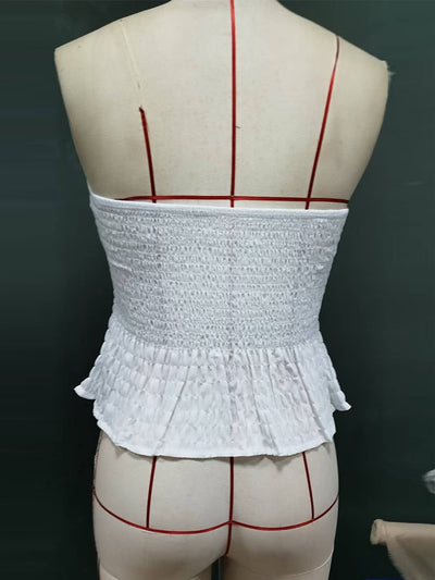 Top Tubo Sexy sin Mangas Elástico Hombro Descubierto para Verano - Image 16