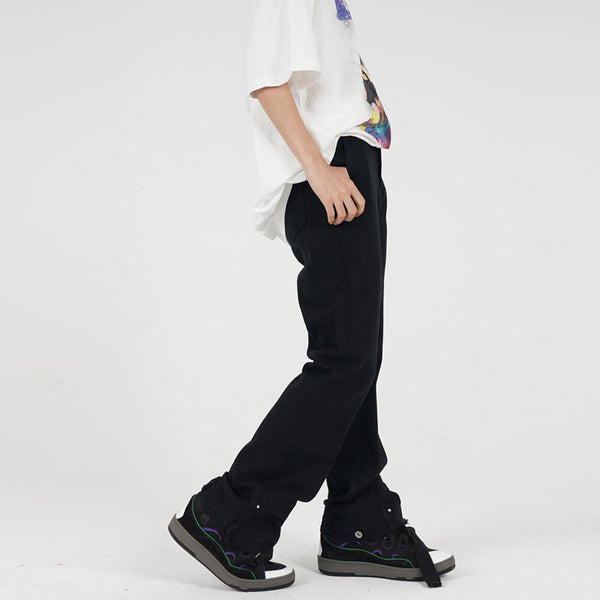 Pantalones Overol Hombre Trendy Pierna Ancha Casual Sólido