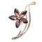 Five-leaf flower crystal brooch Rojo