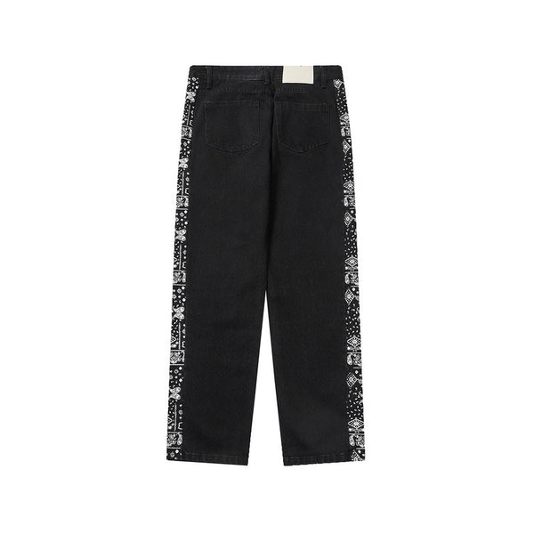 Jeans Hip Hop Vintage Desgastados con Detalles Floral