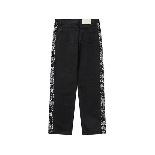 Jeans Hip Hop Vintage Desgastados con Detalles Floral - Image 2