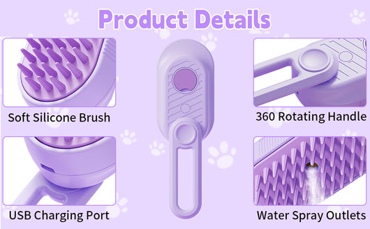 Cepillo Vaporizador 3 en 1 para Gatos - Deshedding Spa con Mango Plegable - Image 22