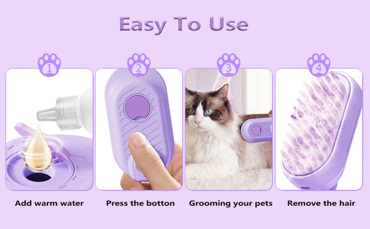 Cepillo Vaporizador 3 en 1 para Gatos - Deshedding Spa con Mango Plegable - Image 24