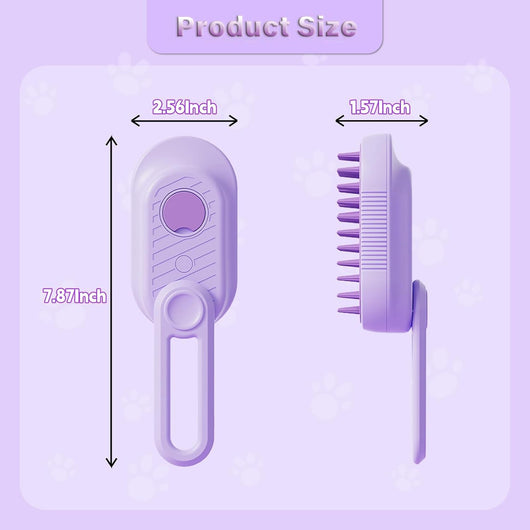 Cepillo Vaporizador 3 en 1 para Gatos - Deshedding Spa con Mango Plegable - Image 2