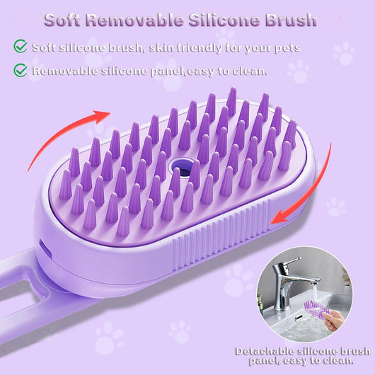 Cepillo Vaporizador 3 en 1 para Gatos - Deshedding Spa con Mango Plegable - Image 6