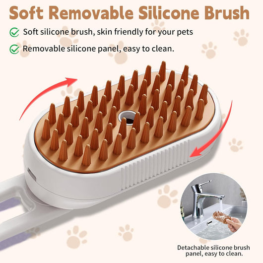 Cepillo Vaporizador 3 en 1 para Gatos - Deshedding Spa con Mango Plegable - Image 8