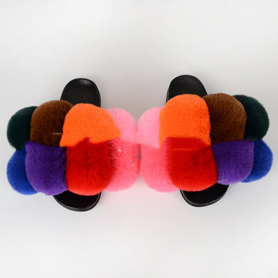 Pantuflas y Sandalias con Bola de Pelaje Sintético de Zorro - Image 7