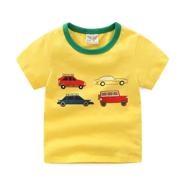 Playera Infantil de Verano con Estampado de Dibujos Animados