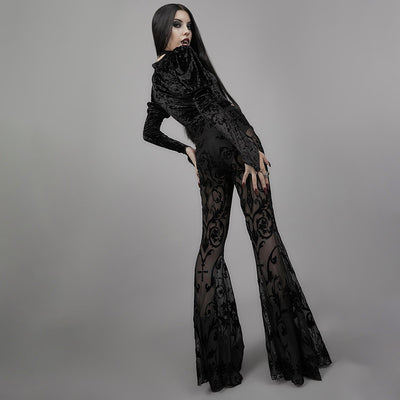 Pantalones Boho Transparentes Acampanados para Mujer - Image 11