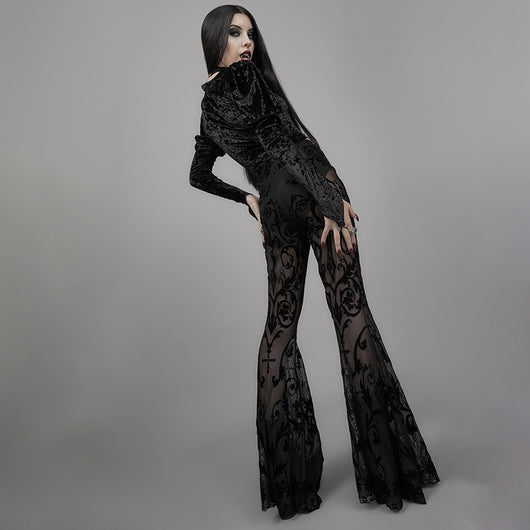 Pantalones Boho Transparentes Acampanados para Mujer - Image 11