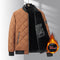 Abrigo de Béisbol Acolchado con Diseño de Rombos - Chaqueta de Invierno Cálida para Hombre