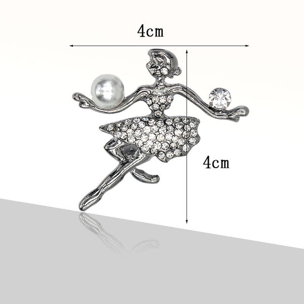 Broche Bailarina Brillante con Cristales