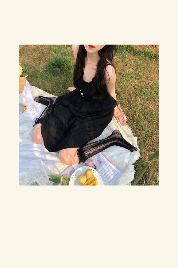 Calcetines de Encaje Hueco Love en Madera