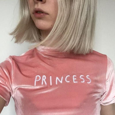 Playera de Terciopelo con Bordado Princesa