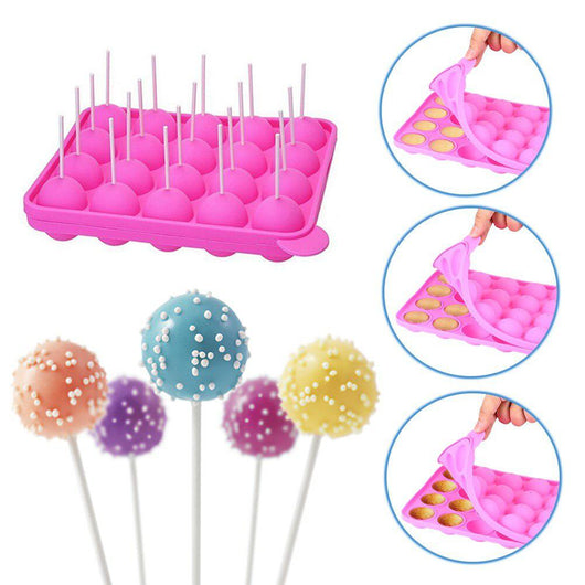 Molde para Cake Pops de Silicona con Palitos Incluidos
