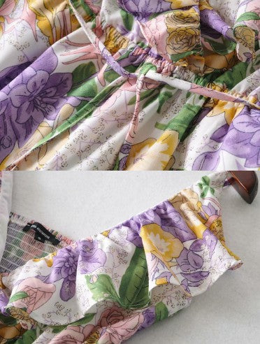 Jumpsuit Morado con Estampado Dream y Volantes con Tirantes - Image 4