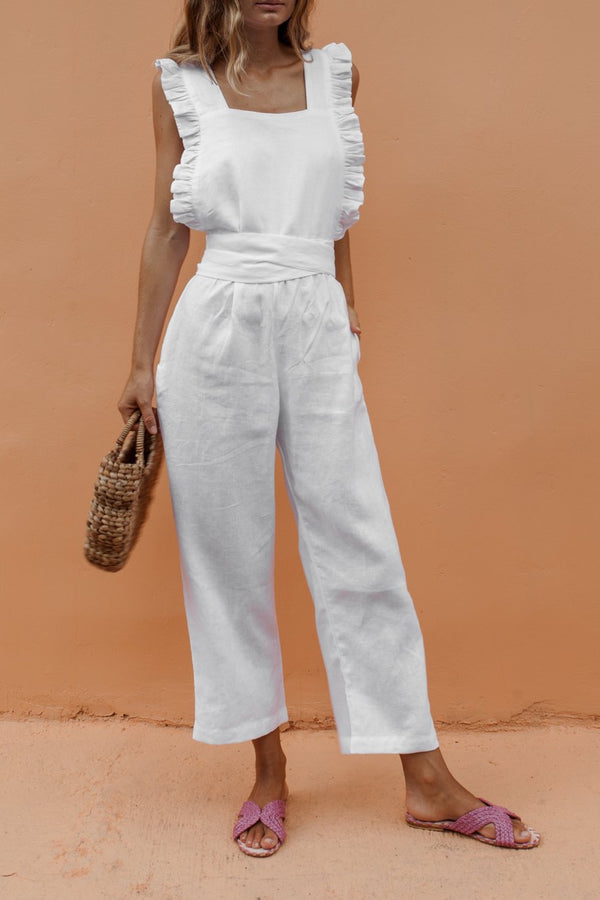 Jumpsuit sin mangas con cordones