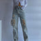 Jeans Slim Straight Sueltos para Mujer