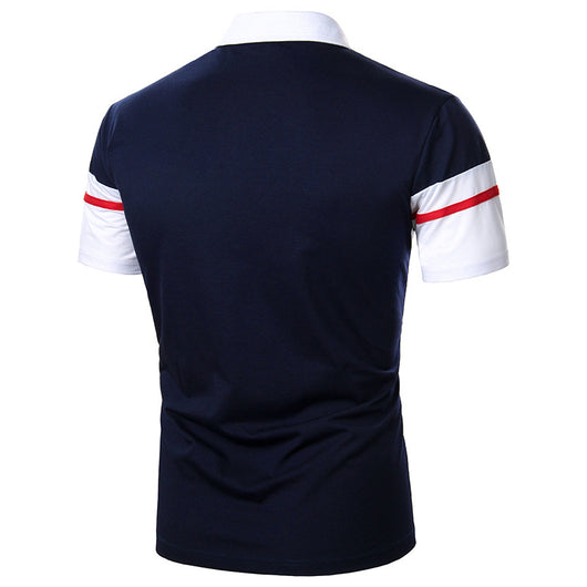 Playera Manga Corta para Hombre con Ribete Bicolor - Image 4