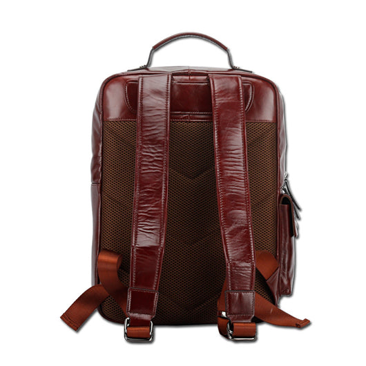 Mochila de Cuero Grande con Capacidad Expandible - Image 3