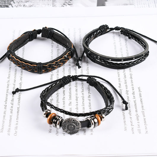 Pulsera de Cuero Auténtico Tejida con Cuentas - Estilo Étnico Retro - Image 35
