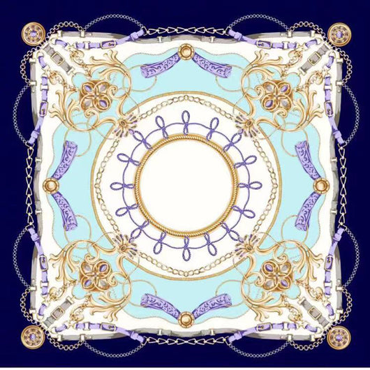 Pañuelo Cuadrado Grande Estampado Europeo Americano en Seda - Image 10
