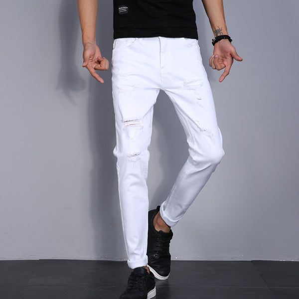 Jeans Slim Fit Elásticos Blancos para Jóvenes