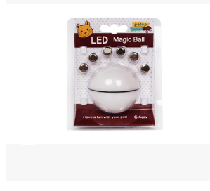 Pink pet electric toy LED rolling ball for cats, made of ABS plastic, with a black dividing line. - Image 6