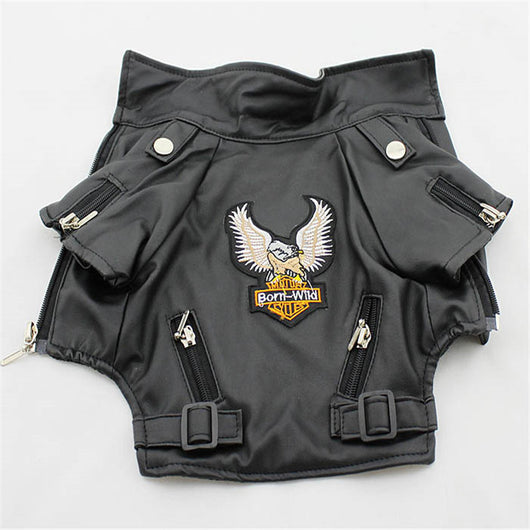 Chaqueta de Cuero con Bordado de Águila para Perros Pequeños - Image 9