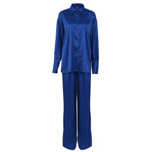 Conjunto de Dos Piezas: Blusa Azul y Pantalón Largo Dinklein - Image 2