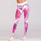 Leggings Deportivos Rojo Estampado de Cintura Alta para Yoga y Running