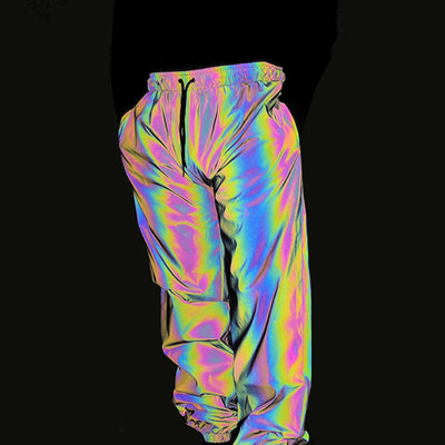 Pantalones Jogger Reflectantes de Siete Colores para Hombre - Estilo Hip Hop y Street Dance Unisex - Image 3