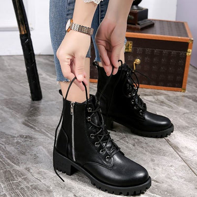 Botas de Combate Vintage para Mujer - Estilo Otoñal - Image 2