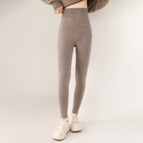Leggings Térmicos de Lana Tejida sin Costuras - Cintura Alta Reductora